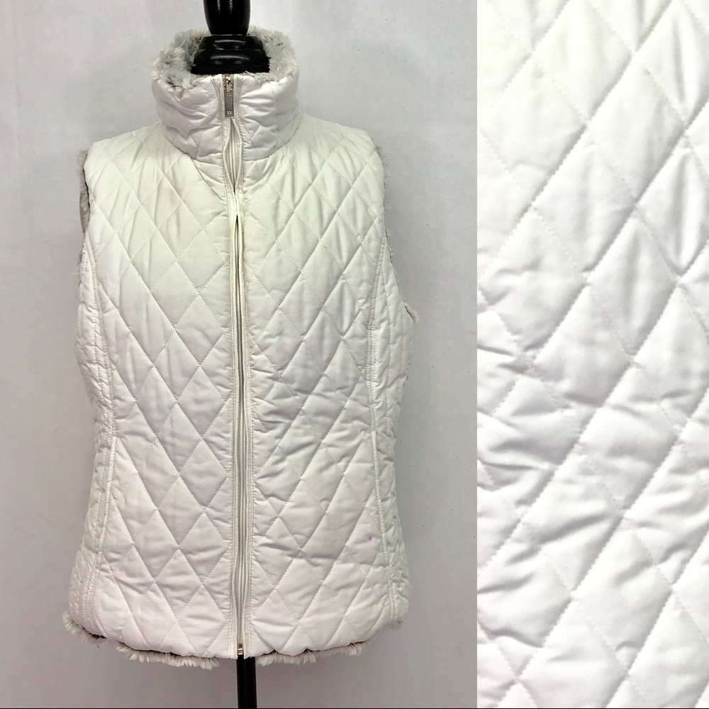 Weatherproof Reversible Quilted Fur Vest